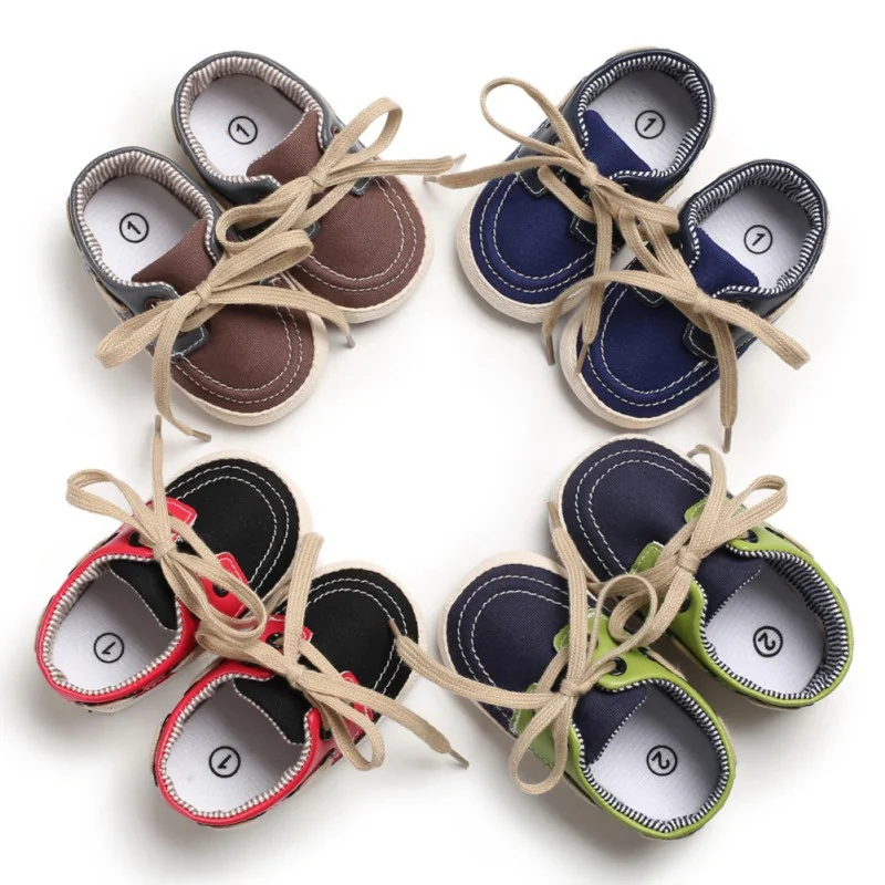  Spring Baby Boy Cute Crib Shoes Baby Boys Breathable Mixed Color Anti-Slip Shoes Sneakers Soft Sole