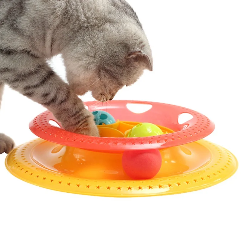 Trilaminar игрушки для домашних животных кошачья дорожка шариковая тарелка смешной диск Интерактивная развлекательная тарелка игрушка для кошек игровой диск вращающаяся игрушка товары для кошек