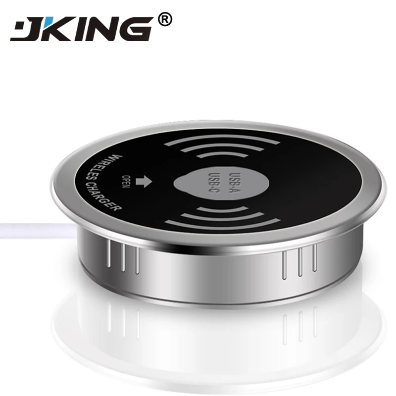 

Desktop Wireless Charger 10W 7.5W or 5W USB-A Type-C 15W Quick Charger 3.0 Embedded Qi Caricabatter Tipe C Wireles Fast Charger