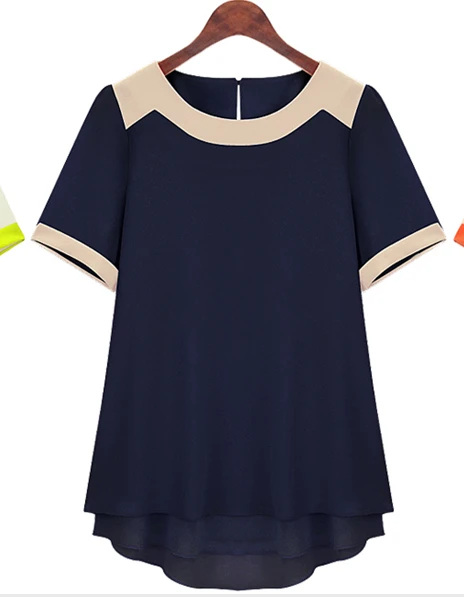 

Extra large big size clothing summer ultralarge 2014 fashion medium-long summer short-sleeve chiffon shirt XXXL XXXXL XXXXXL
