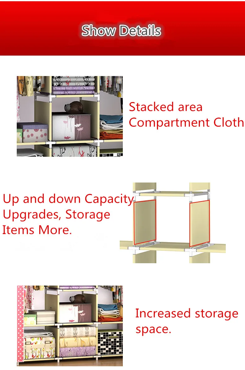 Нетканый шкаф большой и средний хранения шкафы простые складные подкрепления получить укладку одежды