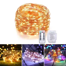 DCOO 50/100/200LED  Battery Operated Starry Fairy Lights Waterproof Christmas Decor Lights with Remote Control for Xmas Tree