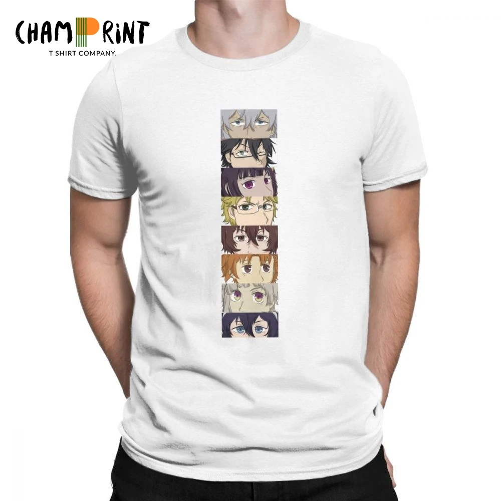 

Vintage Bungou Stray Dogs T-Shirt Men Round Neck 100% Cotton T Shirt Short Sleeve Tee Shirt Printing Clothes