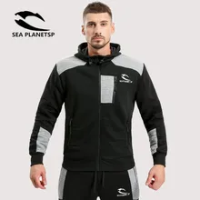 SEA PLANETSP 2017 Spring Autumn Hoodies Men Fashion Sportswear Brand Zipper Unlined Upper Garment Men’s Clothes