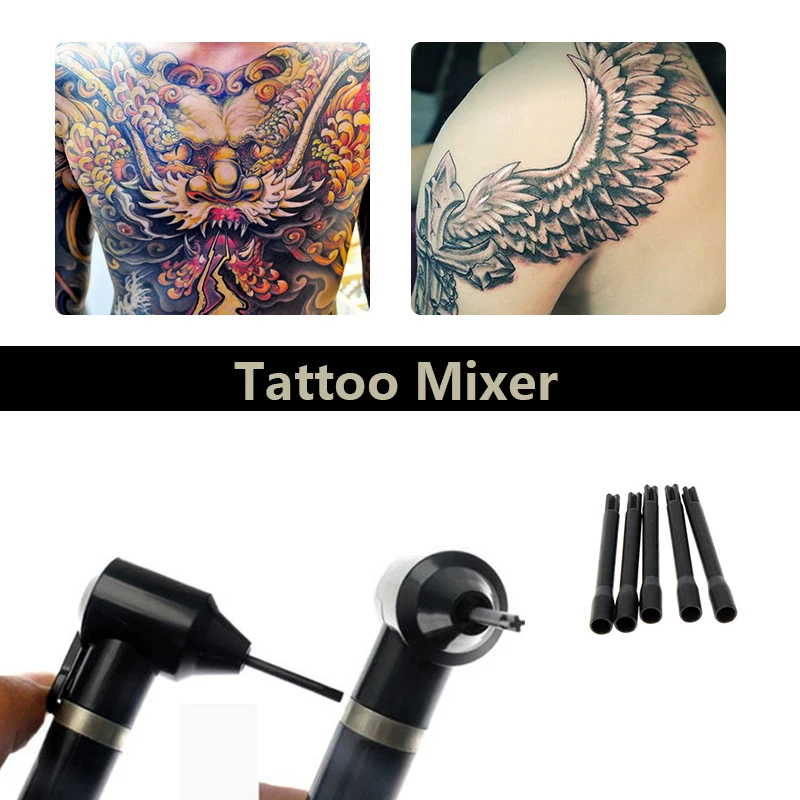 Black Electric Tattoo Ink Mixer Battery Operated Tattoo Pigment