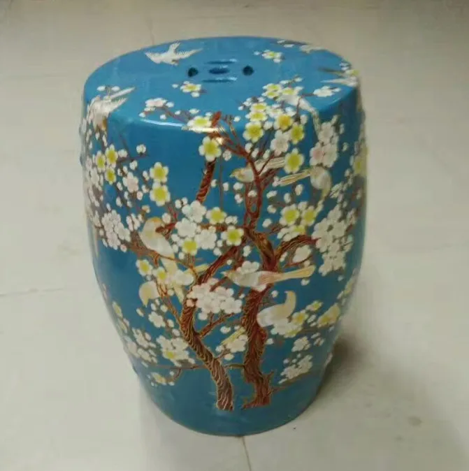 Black Jingdezhen Garden porcelain stool drum toilet shower stool bathroom stool for dressing table chinese modern stool