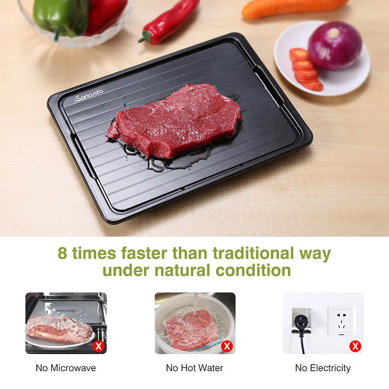 Fast Defrosting Tray with Cleaner Frozen Meat Defrost Food Thawing Plate Board Kitchen Tool HG99