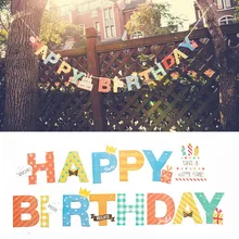 Cartoon Gelukkige Verjaardag Banner Brief Vormige Partij Vlaggen Bell Guirlande Vlaggen Baby Shower Kids Verjaardagen Feestartikelen Decoraties