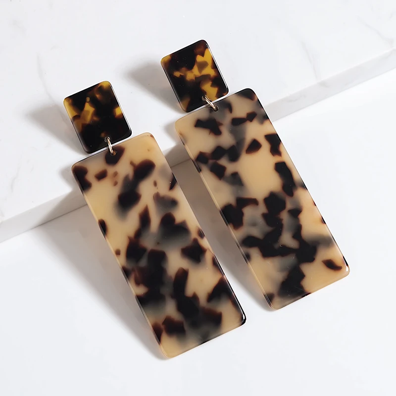 

Trendy Female Tortoiseshell Brincos Drop Earring Acetate Board Acrylic Earrings For Woman's Panel Eardrop Jewelry pendientes