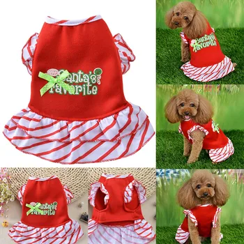 

Cute Pet Dog Cat Dress Christmas Printed Puppy Clothes Costume Vest Warm Apparel