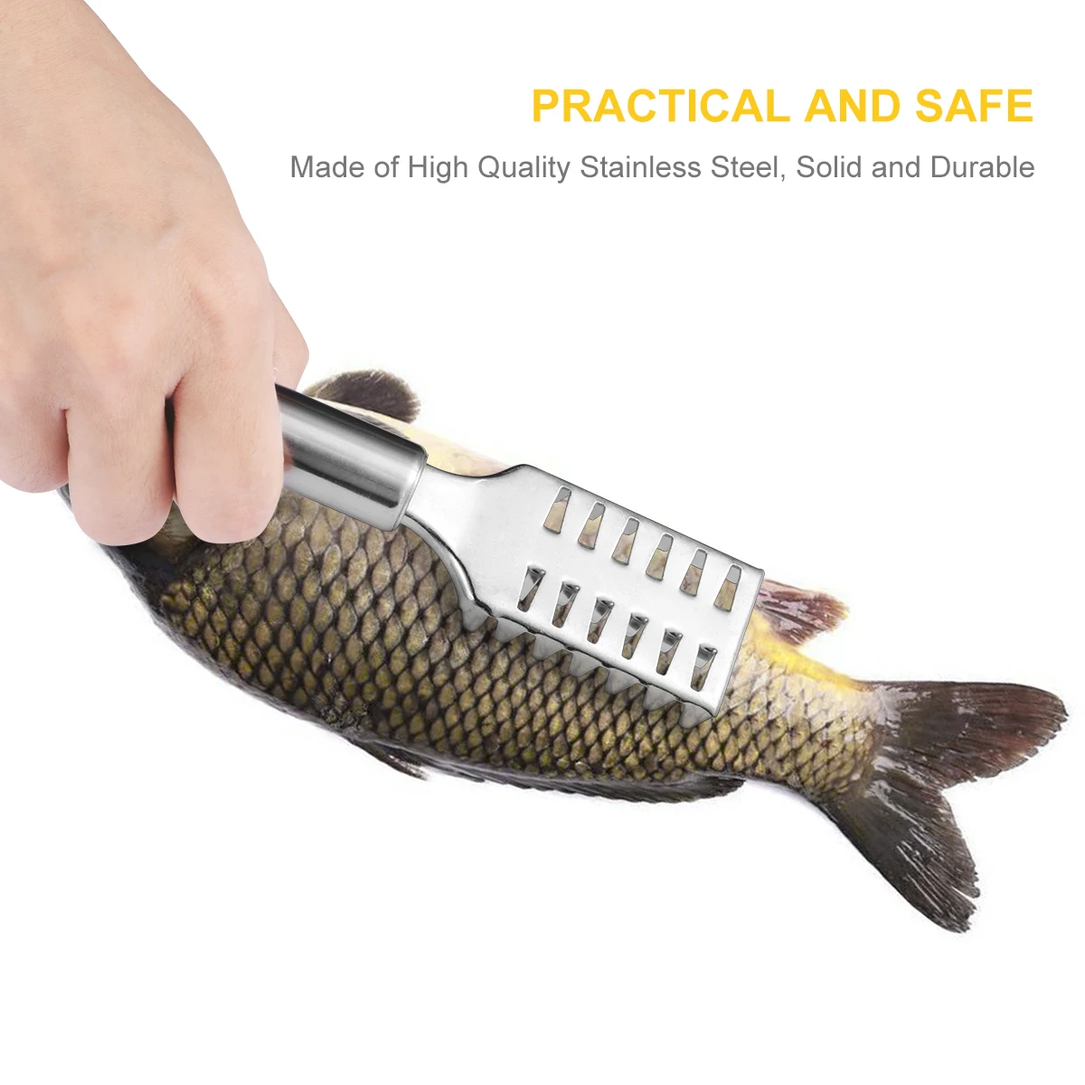 

BESTONZON 2PCS Living Fish Scale Shaver Fast Cleaning Fish Skin Durable Stainless Steel Fish Tool For Kitchen Restaurant