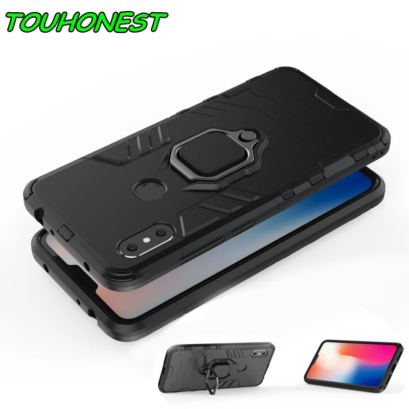 

For RedMi Note 7 6 5 Plus Note 5 Pro Shockproof Case For Xiaomi Mi A2 lite A1 Mi 8 lite A1 A2 F1 Car Holder Magnetic Ring Cover