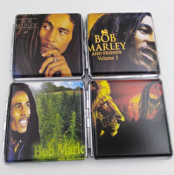 1 шт. портсигар Bob Marley кожа и металлический портсигар держатель 20 шт. контейнер для хранения табака