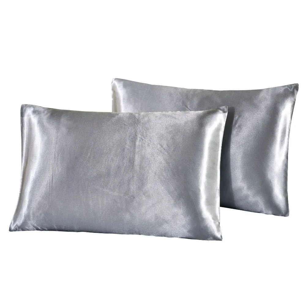 Summer simulation silk solid color cooling pair pillowcases 51*76cm bigger size pillowcases 51*102cm good sleep