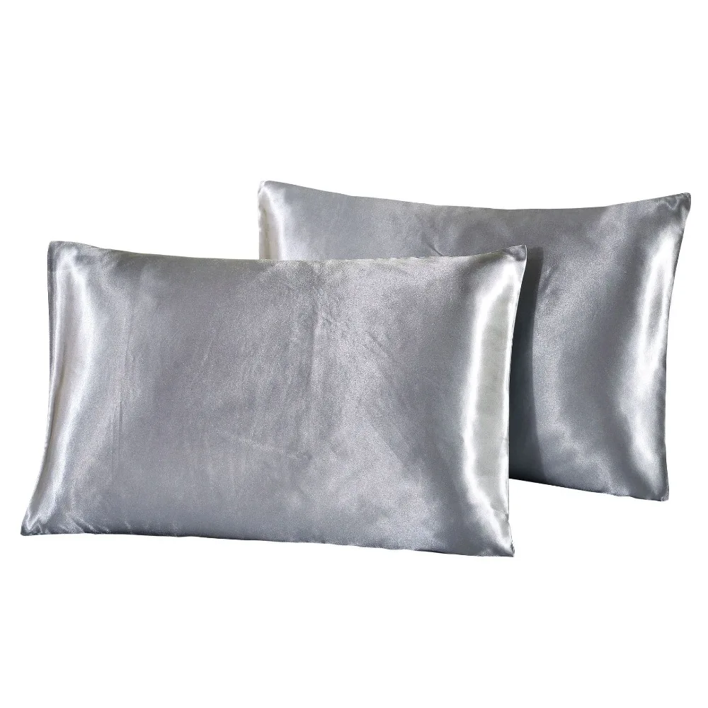 

Summer simulation silk solid color cooling pair pillowcases 51*76cm bigger size pillowcases 51*102cm good sleep