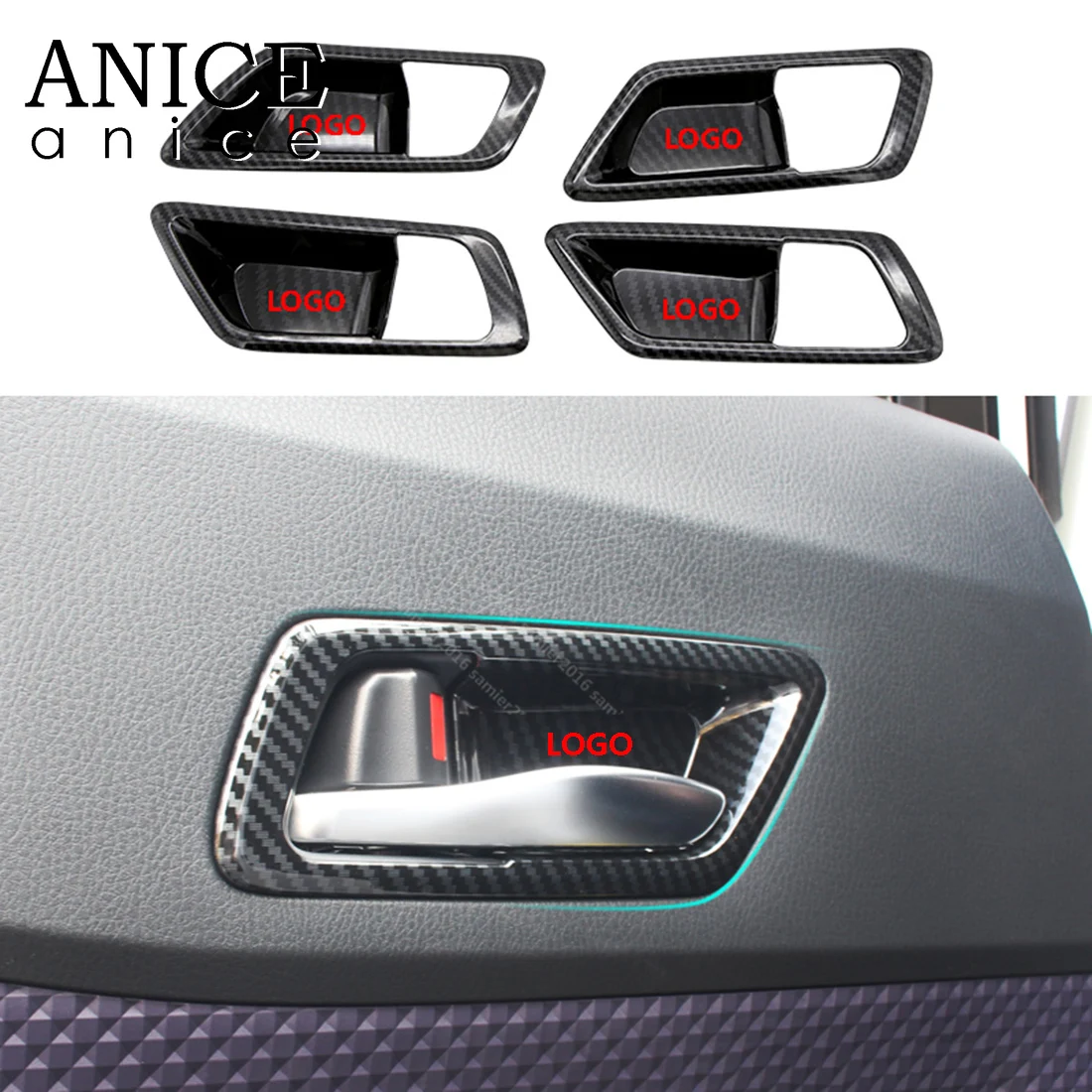 

4pcs Carbon fiber color Interior Door Handle Panel Cover For toyota C-HR CHR