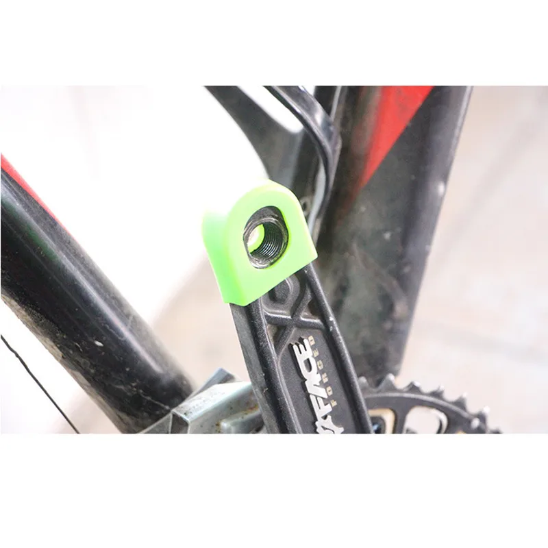 1 пара на велосипедный шатун защитный рукав Чехол протектор MTB Горная дорога велосипед руки сапоги фиксированное снаряжение Аксессуары для велосипеда - Цвет: Зеленый