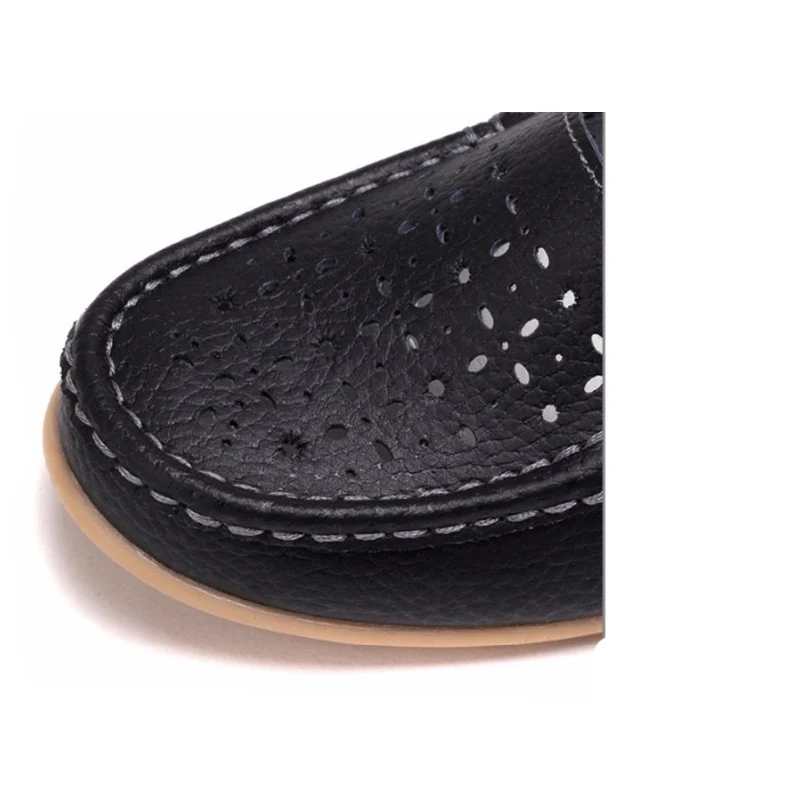 Confortable Mocassins Appartements Ballerine Véritable rouge Femmes Doux Chaussures Lady Femme Évider D'été 617 Noir blanc Plates Cuir Yaerni jaune Bsn qC45vw8