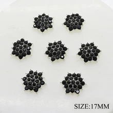 Новые 10 шт./лот 17 мм черные звезды металлические жемчужные пуговицы со стразами для рукоделия кнопка для одежды свадебные женские украшения пояса