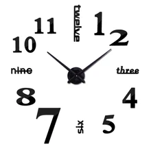 2017 new arrival quartz diy modern font b clocks b font needle acrylic watches big font