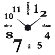 2017 new arrival quartz diy modern clocks needle acrylic watches big wall clock mirror sticker living room decor free shipping
