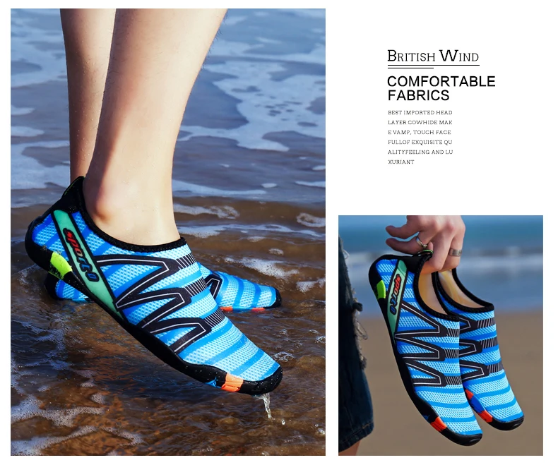 Water Shoes Aqua Shoes Beach Swimming Shoes Men Breathable Slip-on Sport Sneakers Lightweight Upstream Shoes (19)