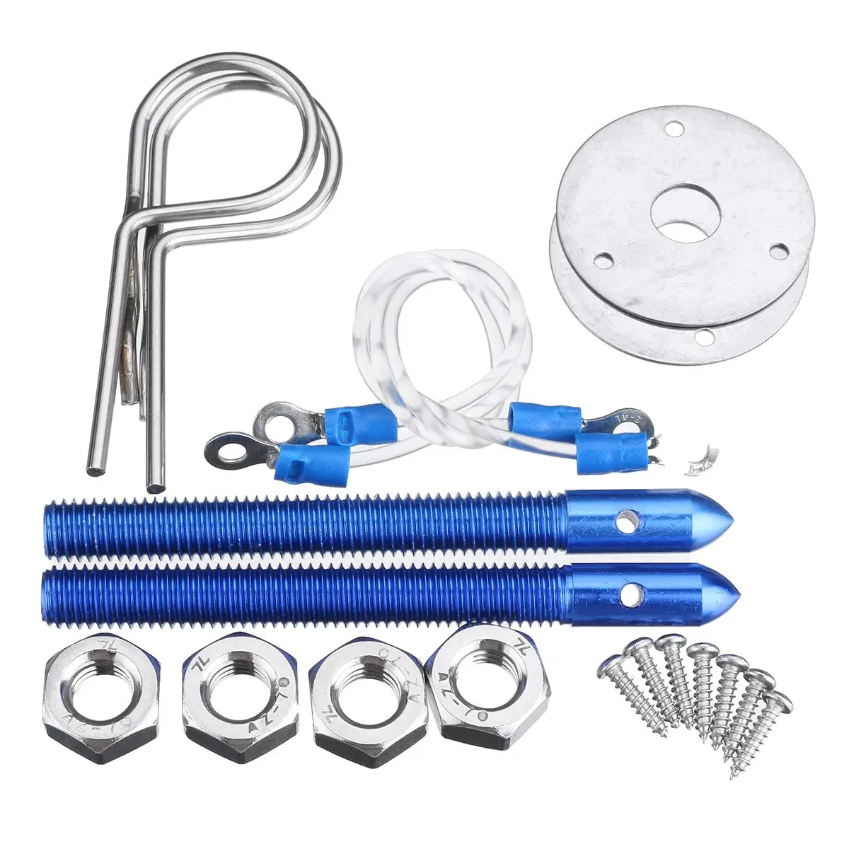 Universal Flush Hair Pin Style Latch Pin Engine Locking Hood Kit For Racing Auto