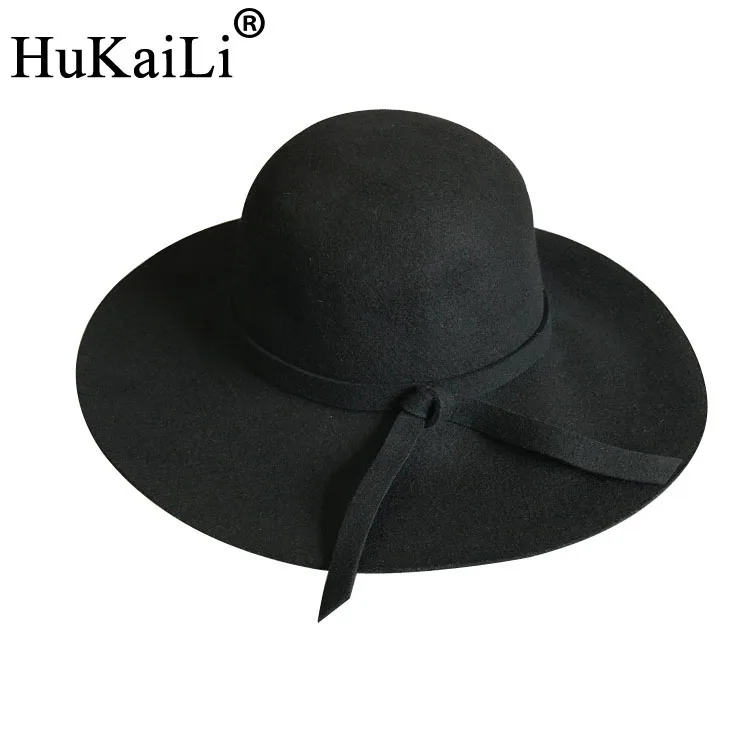 Мягкая женская винтажная фетровая шляпа котелок с широкими полями|sun hat|hat floppysun hat