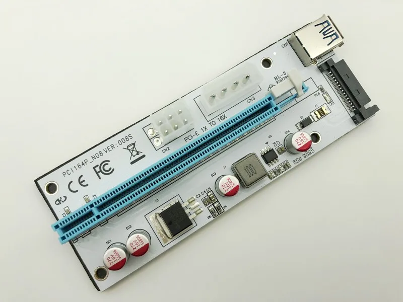 3 в 1 4pin плата molex pci e riser 008 6pin sata 60 см pcie 1x к 16x express card для antminer bitcoin miner|Компьютерные