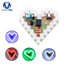 DIY Kit сердце Форма охлаждающаяся Лампа Комплект DC 4 V-6 V Дыхание светодиодный люкс Красный белого и синего цвета зеленый лазерный модуль линия по производству досок для обучения
