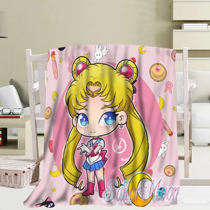 P+ Sailor Moon одеяло мягкое DIY диван-кровать одеяло для детей и взрослых теплое одеяло на заказ размер 56x80Inch50X60Inch40X50Inch