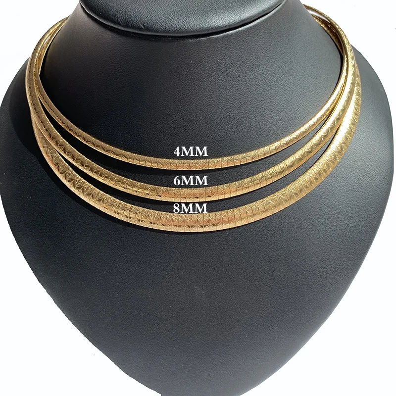 stainless Steel Snake Chain Choker Necklace For Women Gold