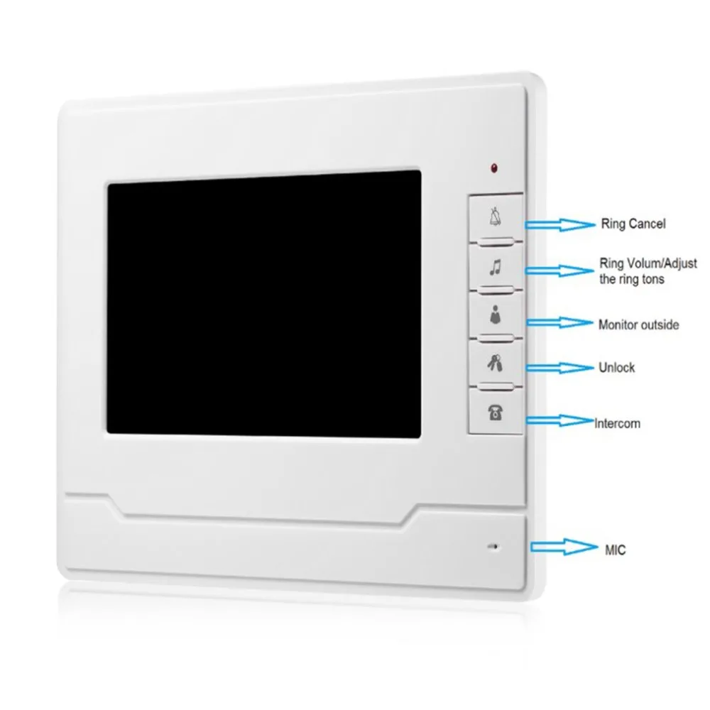 

Wireless Video Intercom Doorbell V70N-M HD 7 inch Display Waterproof Villa Doorbell Home Security Visible Door Viewer