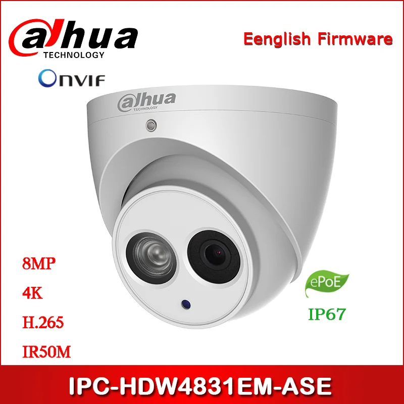 Dahua IP камера 8MP IPC HDW4831EM ASE безопасности с сетевой камерой POE|Камеры
