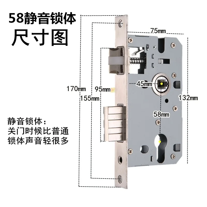  Simple household handle interior door black solid aluminum space door lock security door ZP7101506 - 33060378807