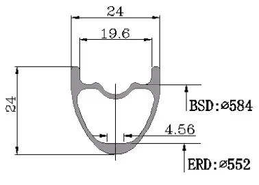 24mm x 24mm mtb carbon rims 650b