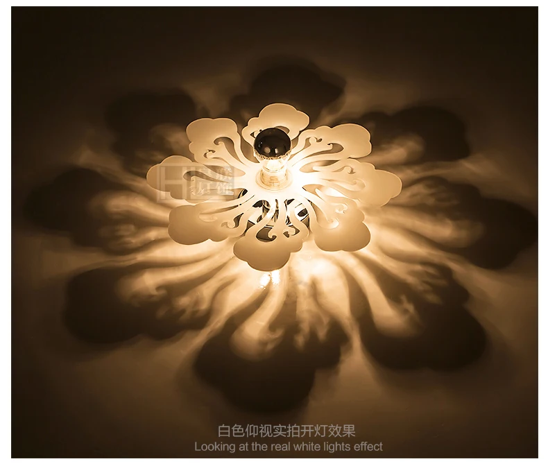 modern white creative shadow wall lamp fire flower lights for aisle