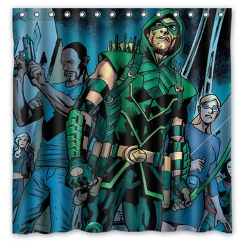 

New Eco-friendly Polyester Green Arrow Bathroom Curtains High Quality Washable Bath Decor Shower Curtain