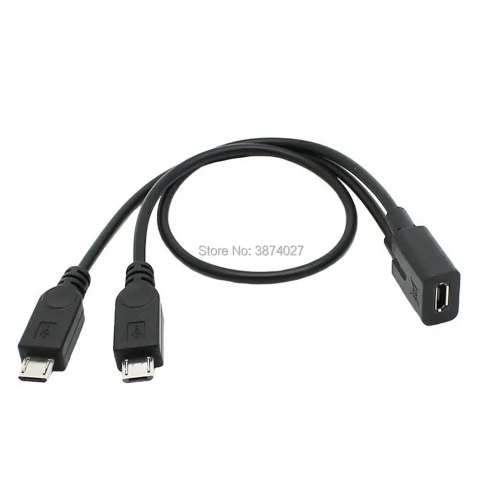 Micro USB Женский 1 до 2 микро сплиттер папа удлинитель зарядное устройство кабель