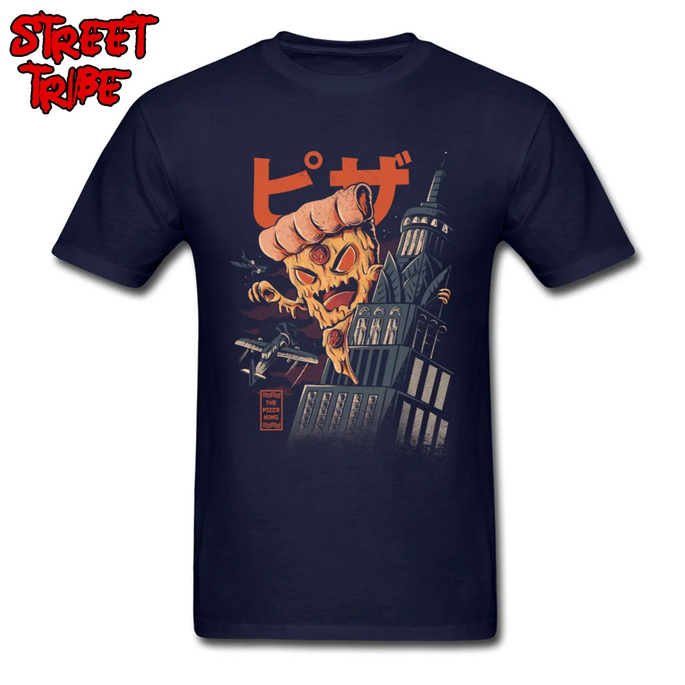 Crazy Pizza Kong Mens Tshirts Coupons April FOOL DAY Short Sleeve Crewneck 100% Cotton Tees Summer Tee Shirt Top Quality Pizza Kong navy