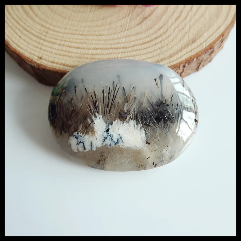 

New Design NaturalHair agate fashion Pendant cabochons,Fashion Jewelry For Accessories,49x37x8mm,22.8g