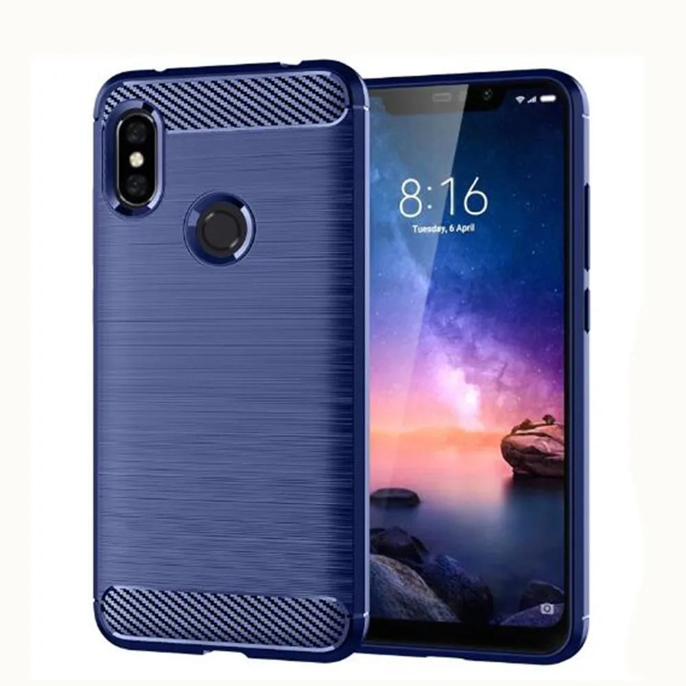 Carbon Fiber Cover For Xiaomi Redmi Note 6 Case Rubber Silicone Phone Cases For Xiaomi Redmi Note 6 Pro Back Case 