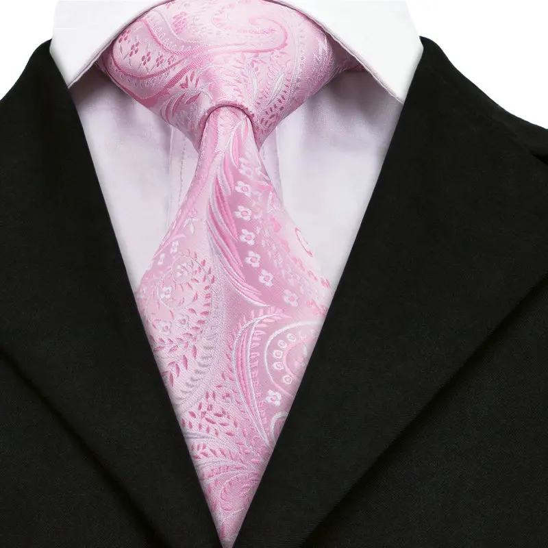 

DN-436 Light Pink Floral Pattern Romantic Silk Neckties Single Classic Tie For Men Formal Wedding Dating Freeshipping