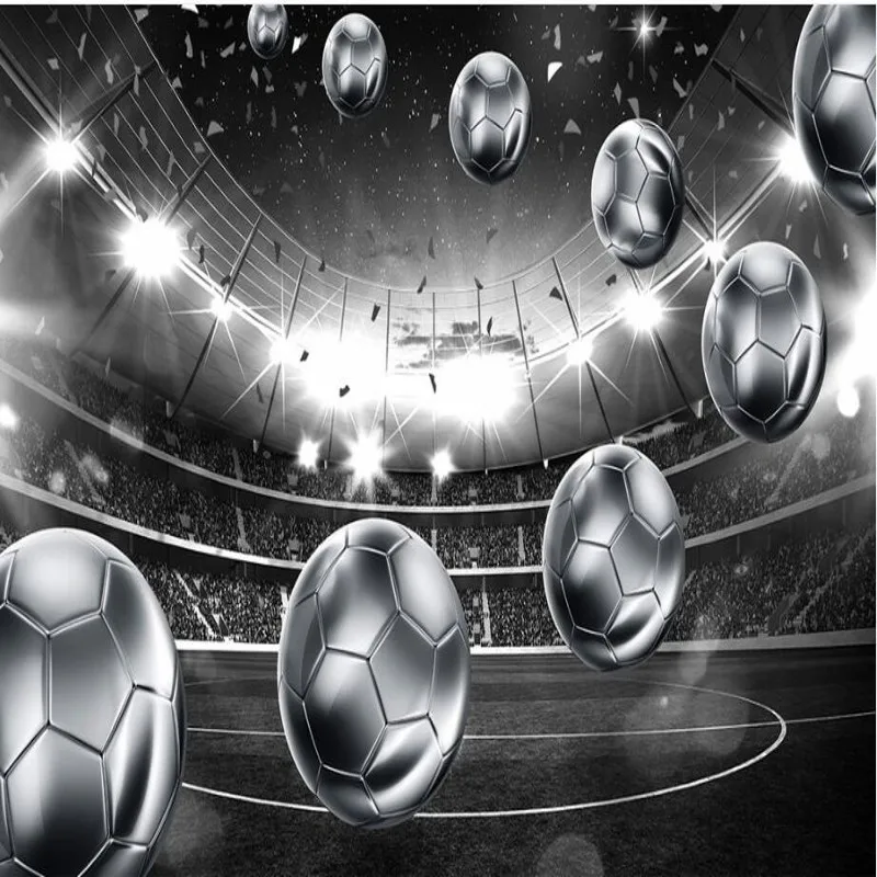 beibehang Customized 33d Stereo Soccer Field Expanding Space Modern Simple TV Living Room Bedroom Background Dwelling Decoration |