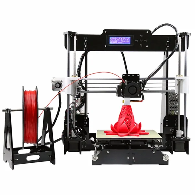 Best Quality Anet A8 3D Printer High-precision LCD Display Acrylic Frame Aluminum Hotbed DIY 3D Printing Machine Kit With 10m Filament