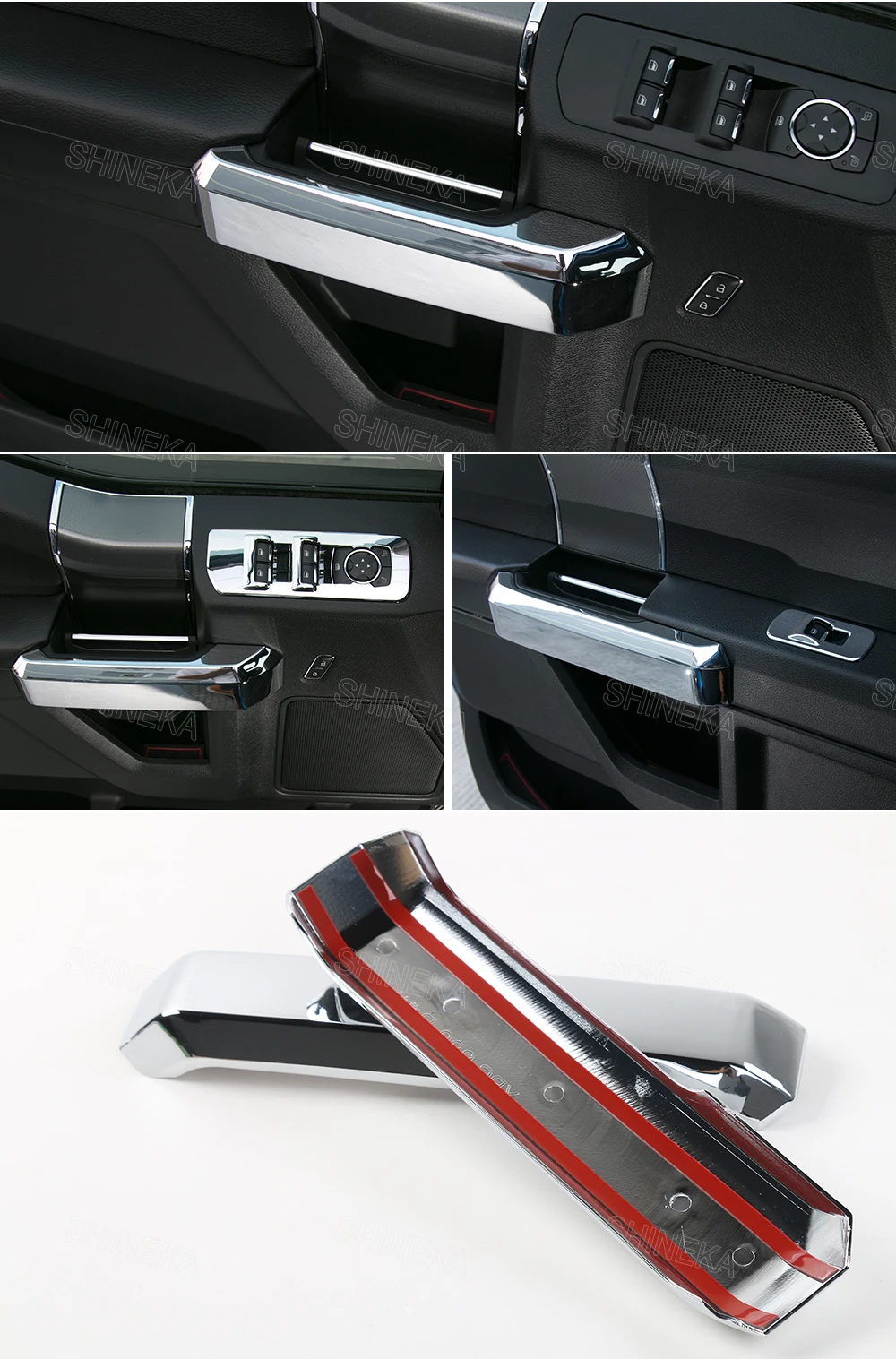 Estilo do Carro Maçaneta da Porta Kit para Ford 2020 + Alta Shineka Interior Capa Guarnição Tira Adesivo F150 Qualidade Frete Grátis Abs 5 High Quality stickers style