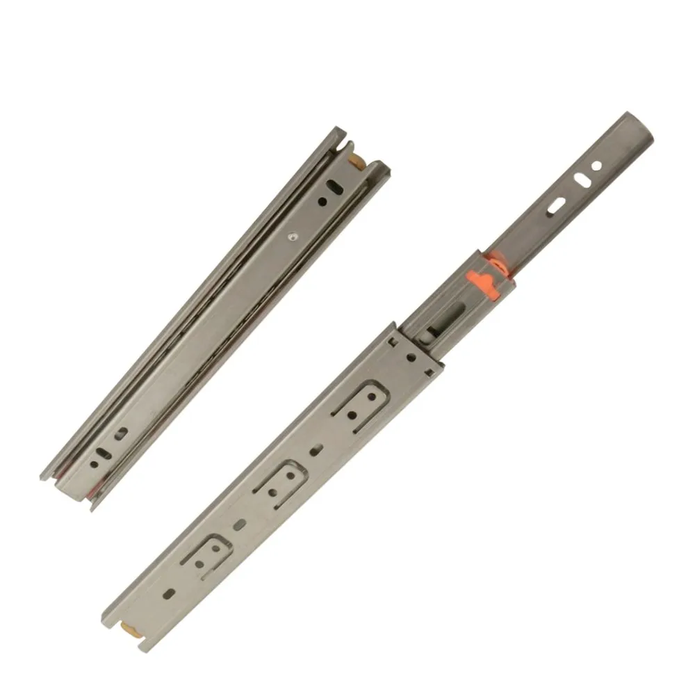 

2pcs 16'' Length Drawer Runner Slide 35mm Width Stainless Steel Fold Telescopic Ball Bearing Sliding Rail for Furniture Cabinet