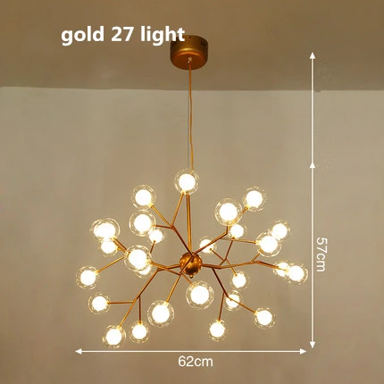 Современные двойные стеклянные абажуры G4 светодиодные подвесные лампы, подвесные светильники для гостиной, подвесные лампы - Цвет корпуса: gold 27 light