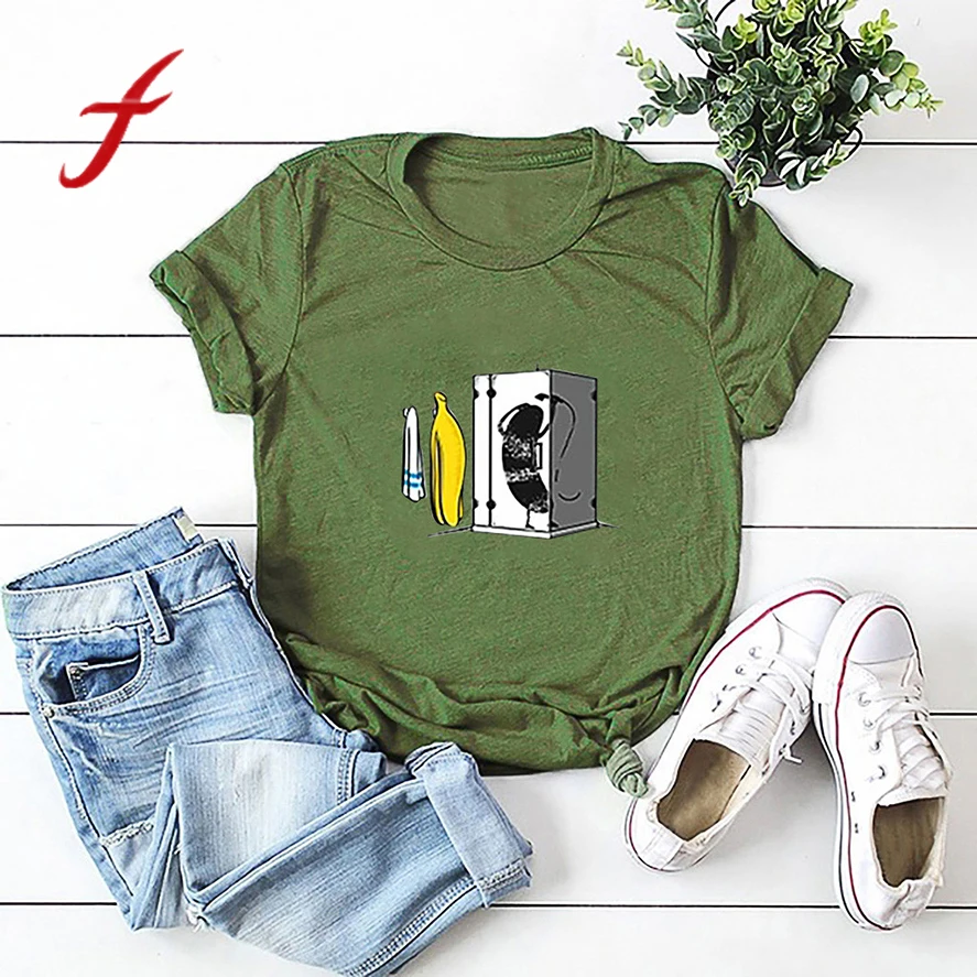 

2019 Fashion Cool Print Female T-shirt Office casual popular O-neck multicolor top slim short-sleeved women's plus size t shirt