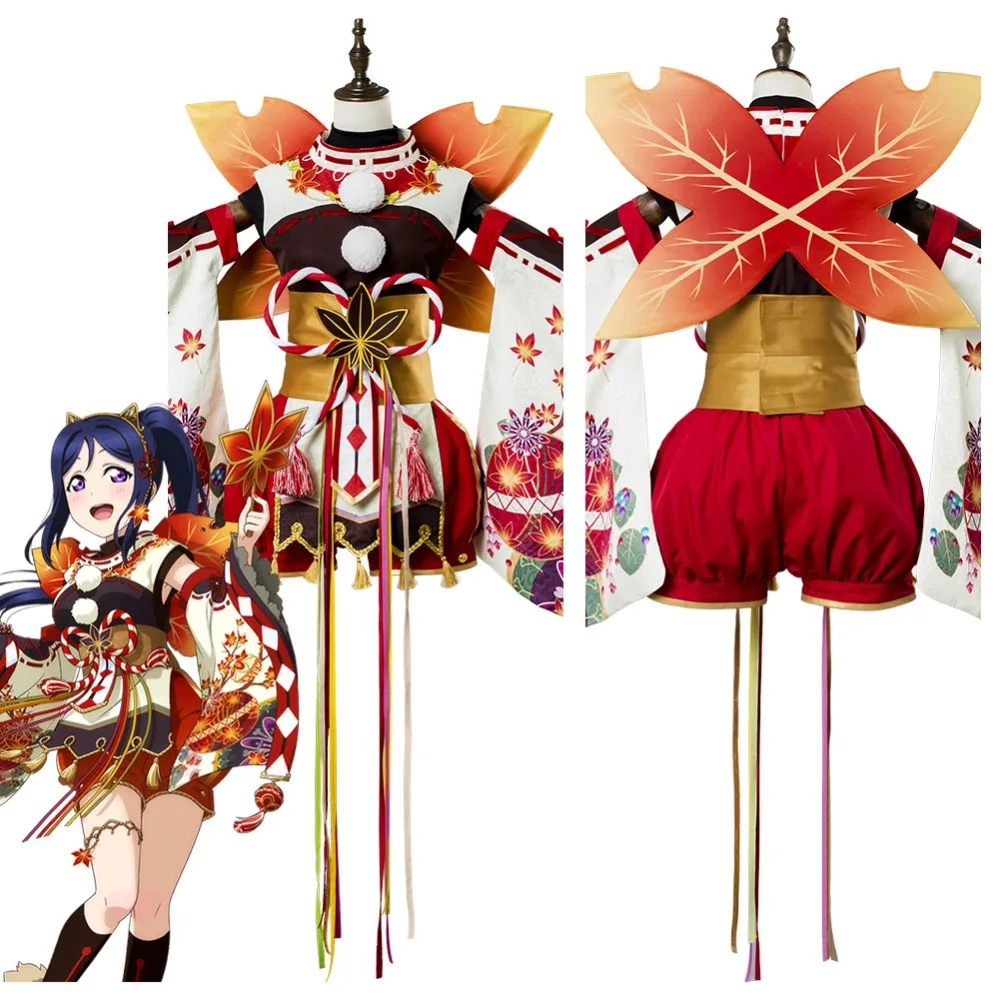 Отлично! Aqours кэнан мацура Косплей Костюм кленовые листья кимоно платье Хэллоуин